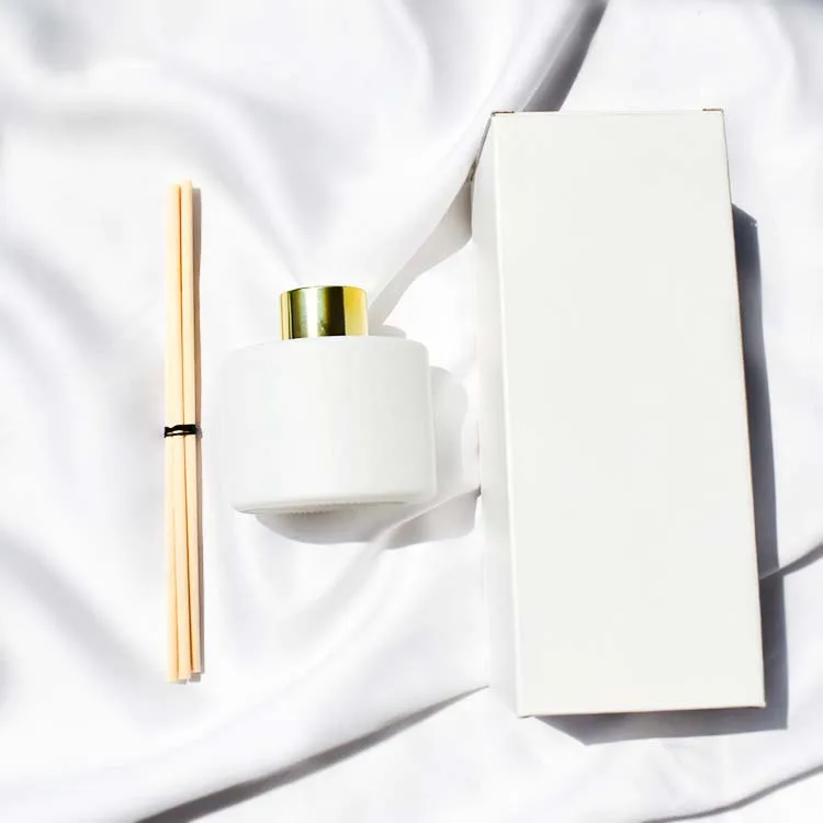 LZ 100ml luxury white glass reed diffuser bottle matte white wholesale custom empty reed diffuser white diffuser bottle