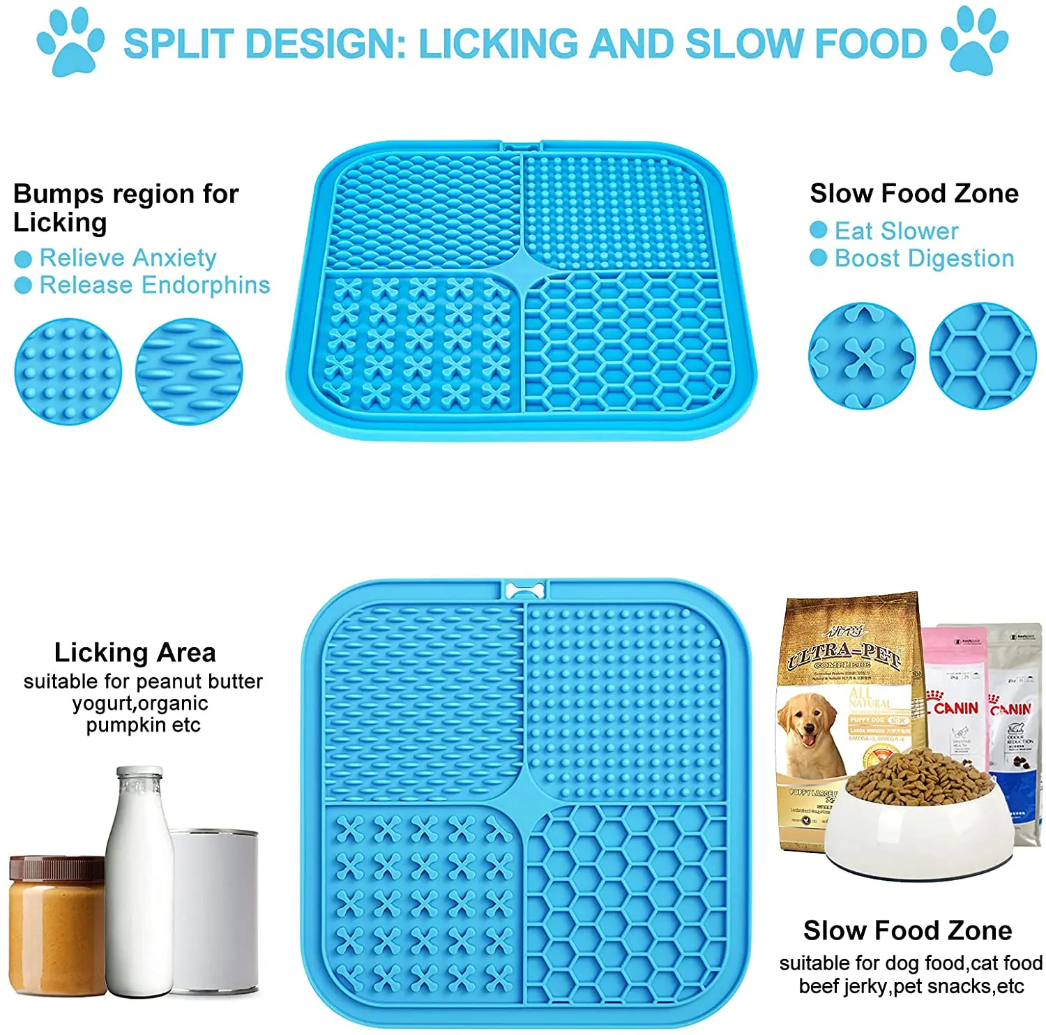 Wholesale Dog Slow Eating Silicone Lick Pad With Suction To Wall Safe Material Pet Feeding Bowl Mat Slow Eating Pet Treat Mat
