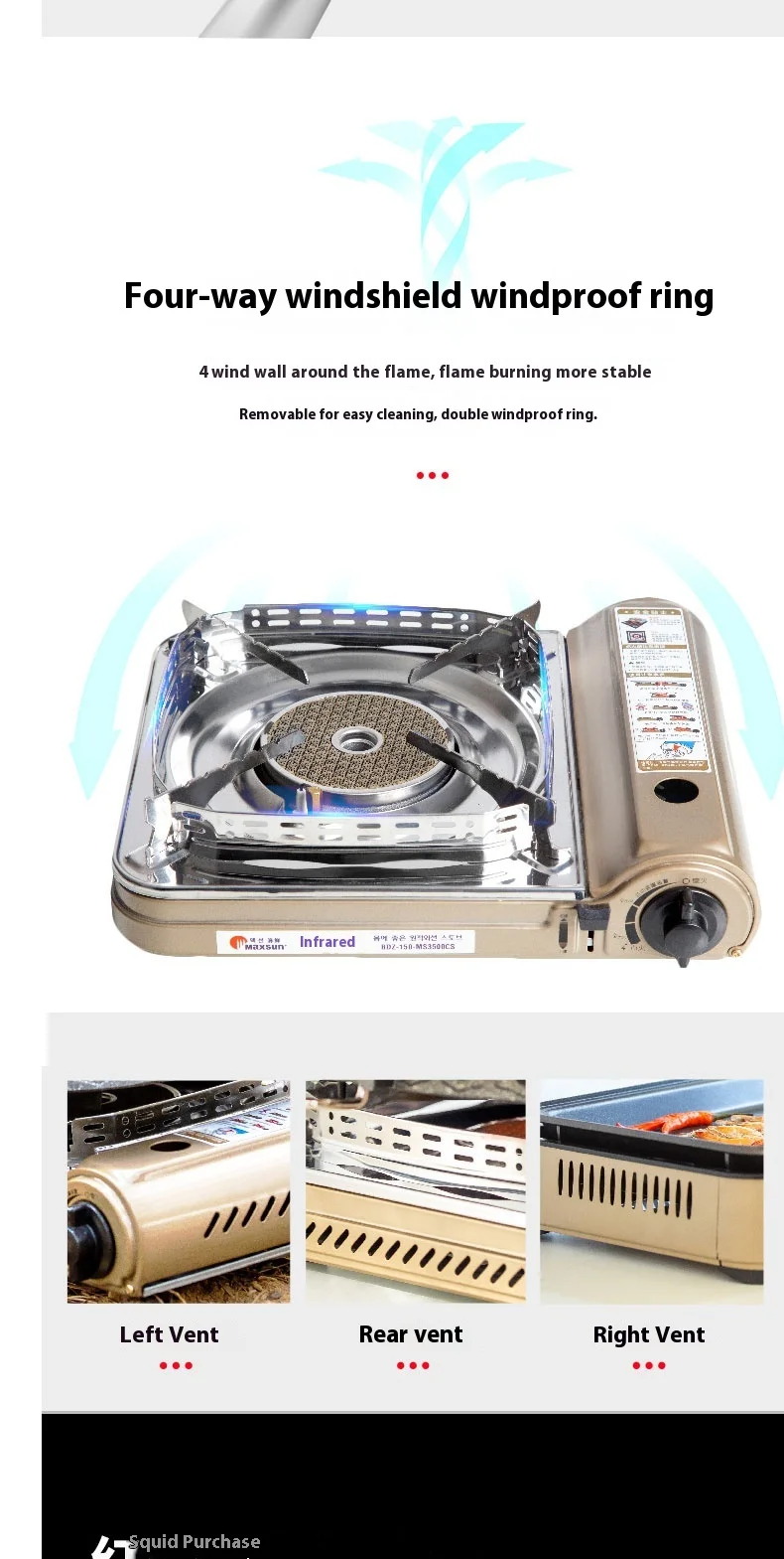 Infrared Ceramics Stove Portable Camping Outdoor Gas Stove Iron Surface Household Isobutane Gas Mixture Gas Cooktops