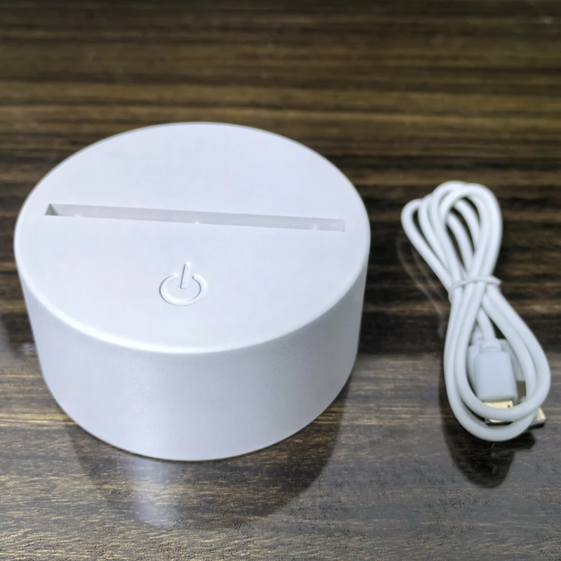 Wholesale Of New Materials China Factory Price 3D ABS touch control Led Night Light Lamp Base 7-color white and black base