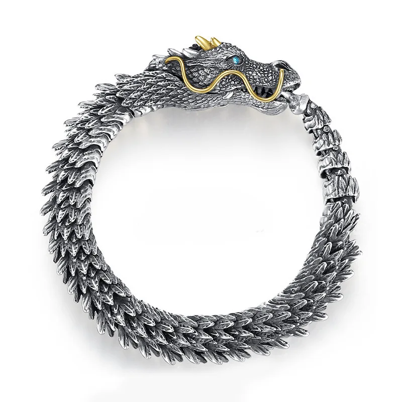 bracelet male retro domineering trend male bracelet keel cold wind senior sense factory big black dragon snake