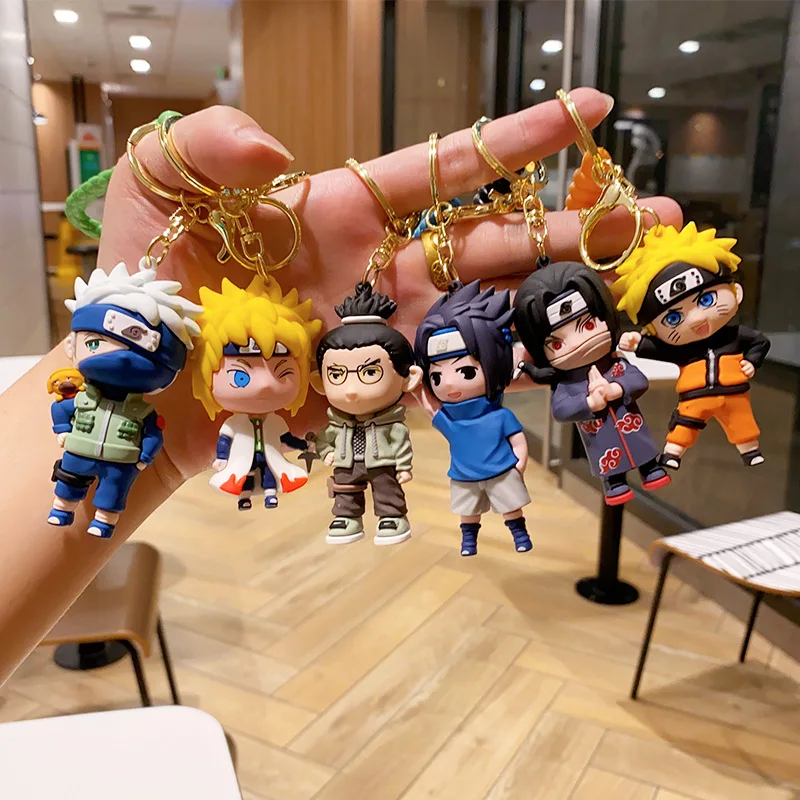 The new Uzumaki Narut key chain cartoon figure exquisite hand action doll car backpack pendant key chain accessories