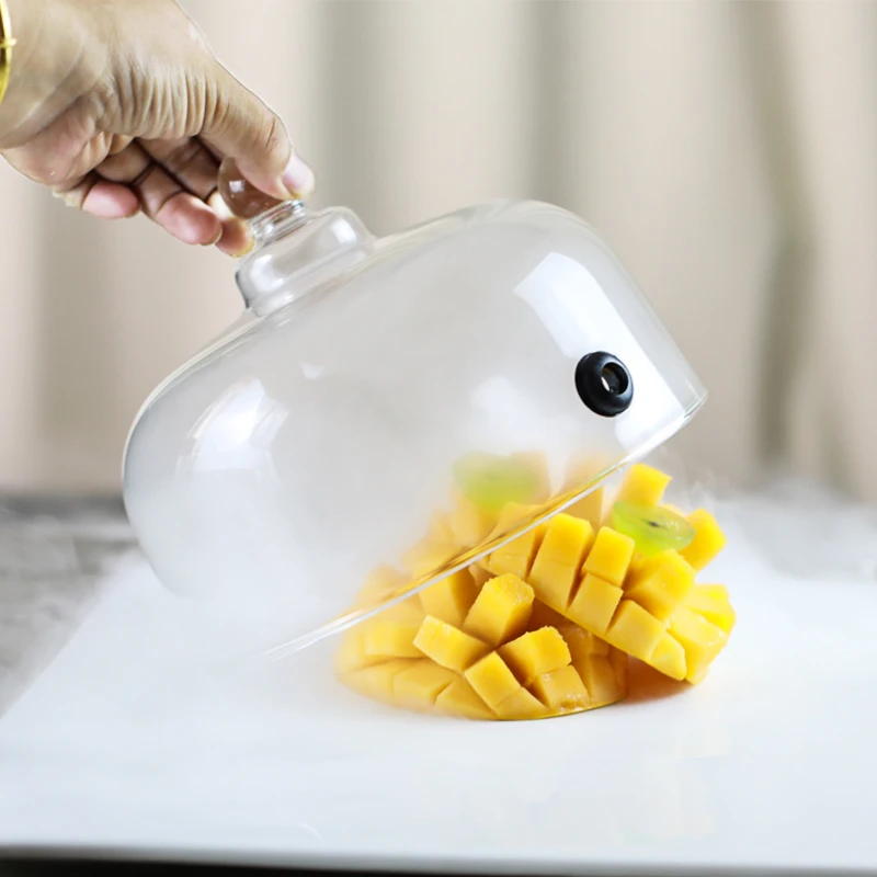 Mood dishes keep fresh cover molecular cuisine gourmet food glass smoke cover bar soul cocktail mix smoke cover