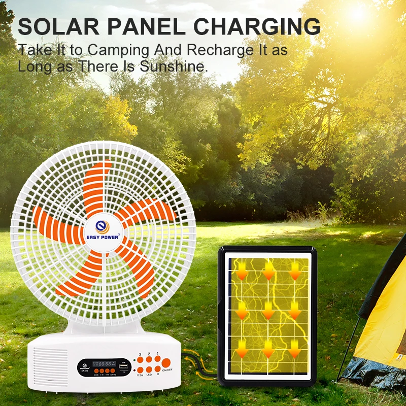 EP-312 Rechargeable Portable Personal Indoor Outdoor Desk Fan oscillate fan with led light