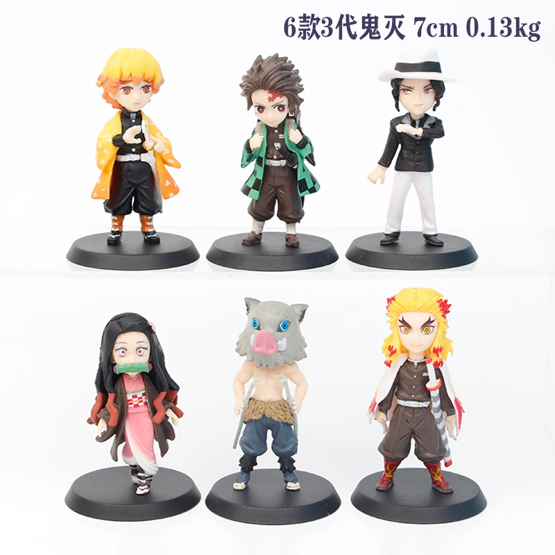 2022 new 6pcs set 7-8cm demon slayer action figure nezuko Kimetsu figurine doll demon slayer anime figure PVC toy for Gift