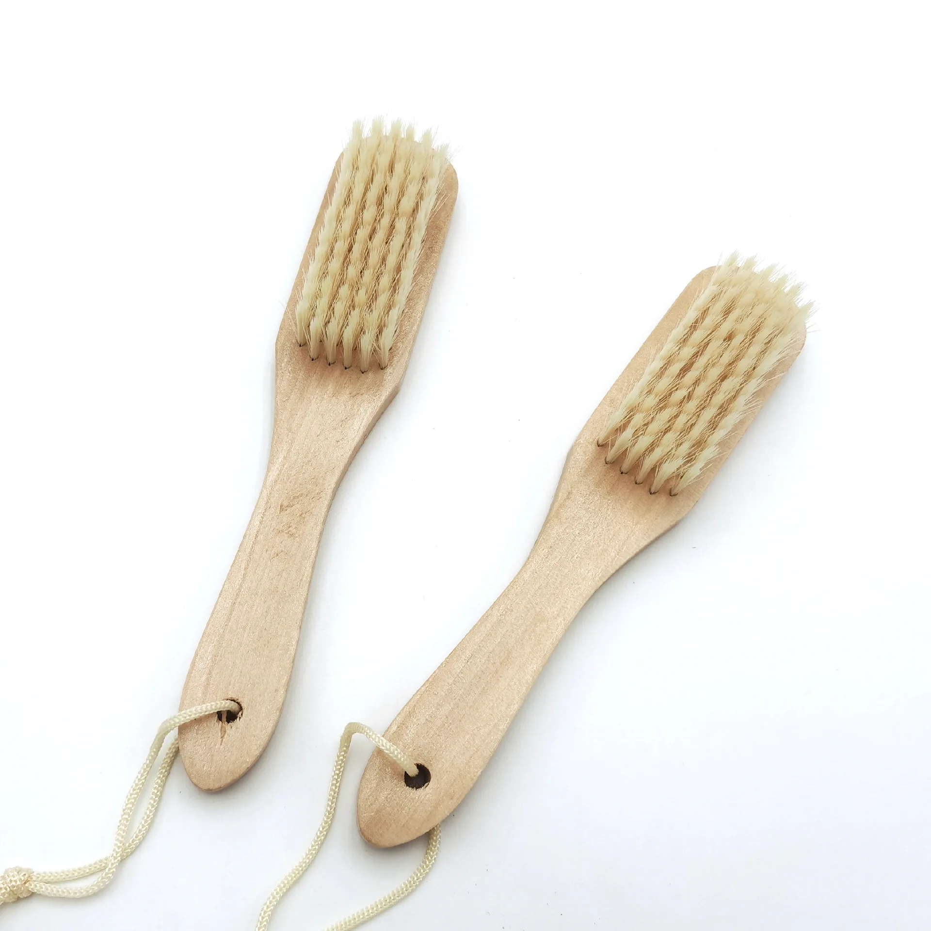 Wood Handle Shoe Cleaning Brush Natural Soft Bristle Hair Shoes Cleaner Long Bamboo Polishing Brushes Mini Washing Shoe Brush