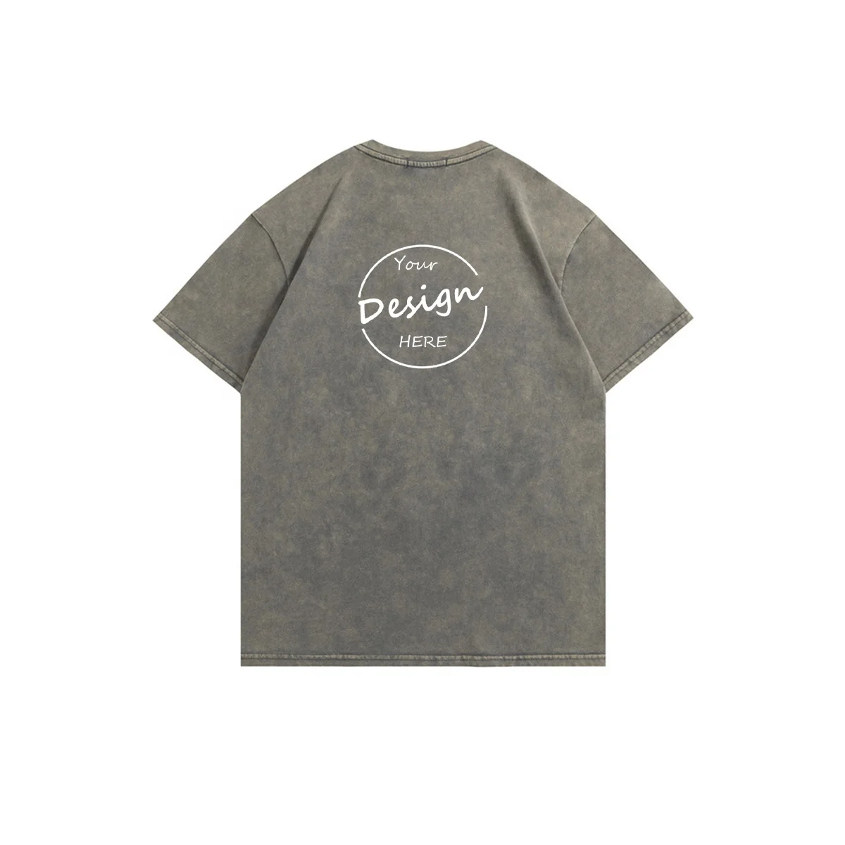 JL0427B Wholesale Custom Embroidery Plus Size Vintage Men T Shirt Fashion Heavy Cotton Acid Wash T Shirt For Men