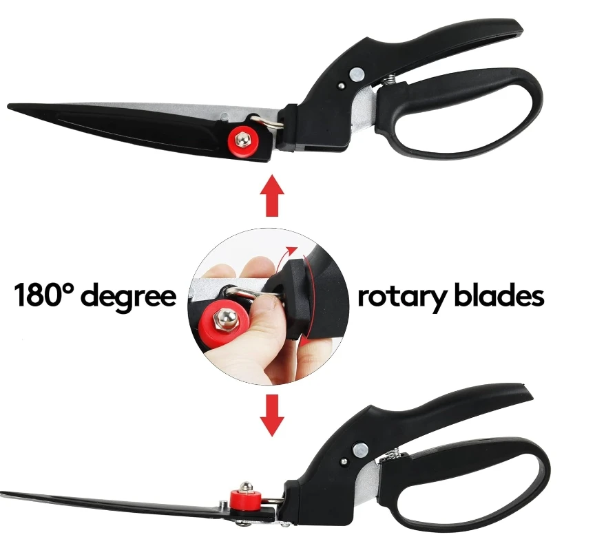 HE017 SUNWELL 180 Rotating Hand Cutting Tools Garden Grass Pruning Shears Swivel Grass Cutting Shears
