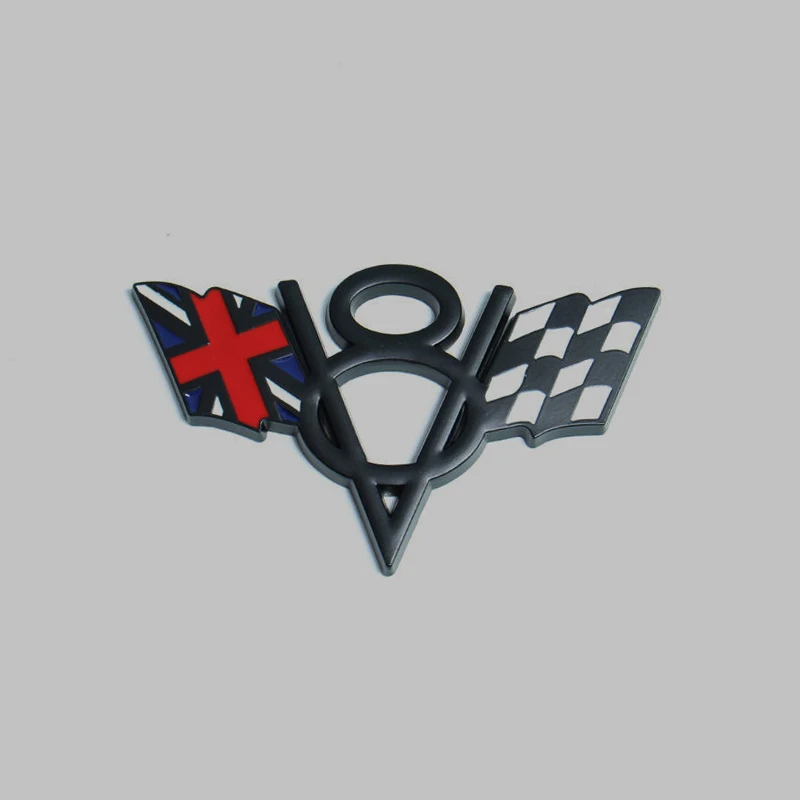 Wholesaler Firmly Pasted 3D Car Metal Waterproof Decoration Metal V8 Letters Badge National Flag Car Sticker For Universal Car