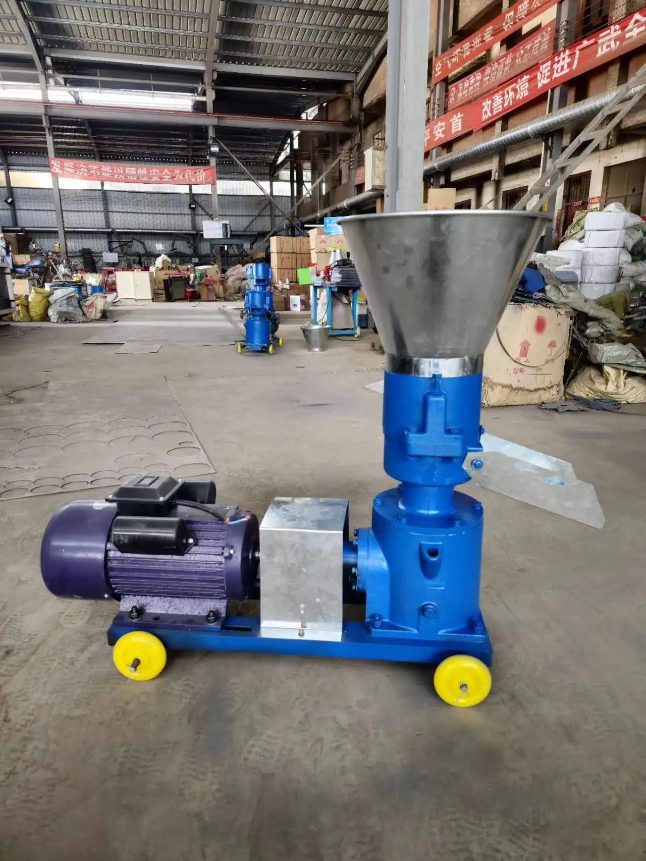 small automatic 80-100kg/hour chicken feed corn grass pellet making machine HJ-KL125