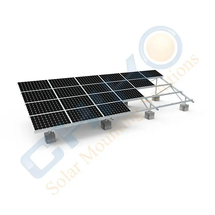 Rapid assembly solar panel mounting structure for ground solar power plant