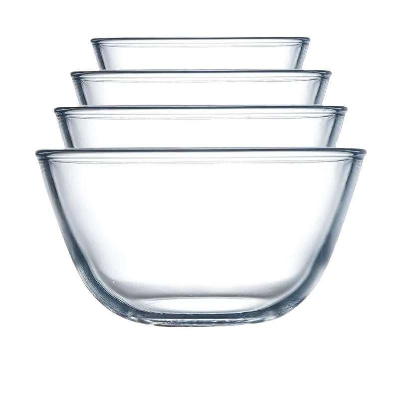 Hot selling high borosilicate glass mixing bowl glass salad bowl six size