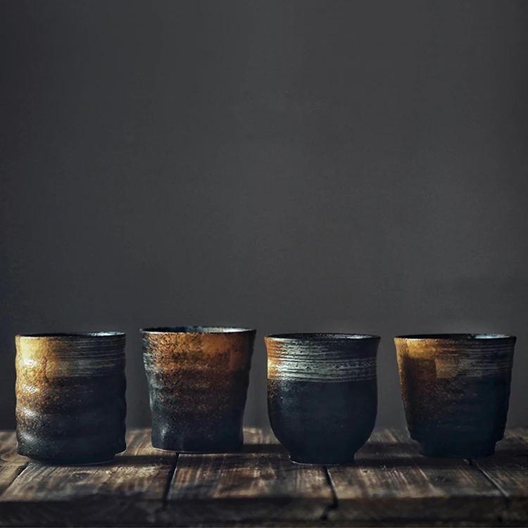 Wholesale Small 7oz Rustic Handmade Pottery Coffee Mug Ceramic Vintage Japanese Tea Cup