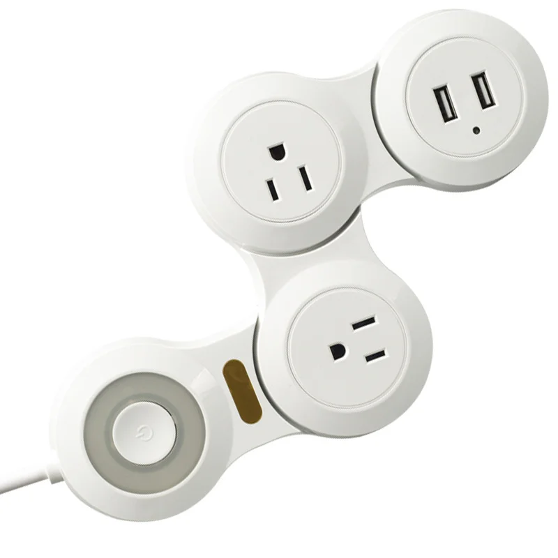American standard 345-bit USB charging strip plug-in terminal block American standard creative rotating power strip 15A American