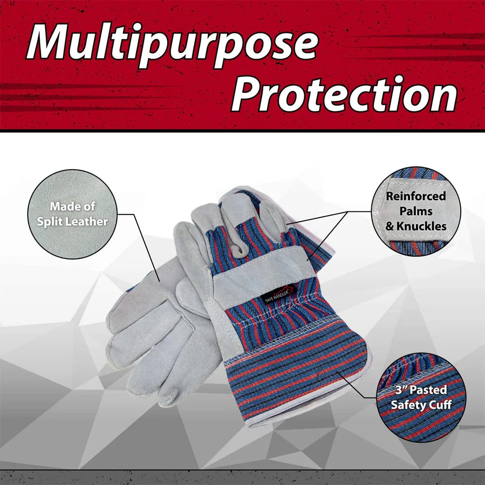 Factory Cheap Industrial Construction 10.5Inch Full Leather Classic Rigger Reinforce Double Leather Palm Gloves