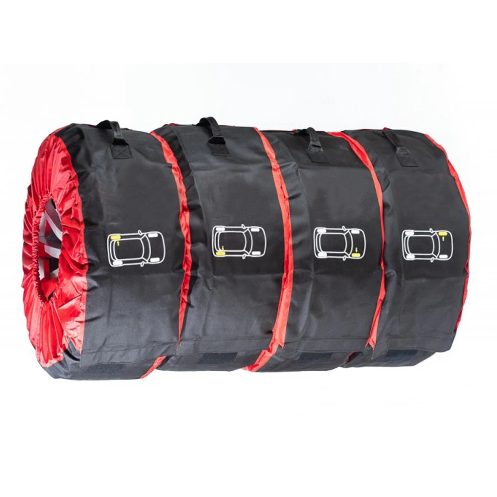 Universal Fit Pack of 4 Tire Totes Spare Cover Portable Wheel Bags