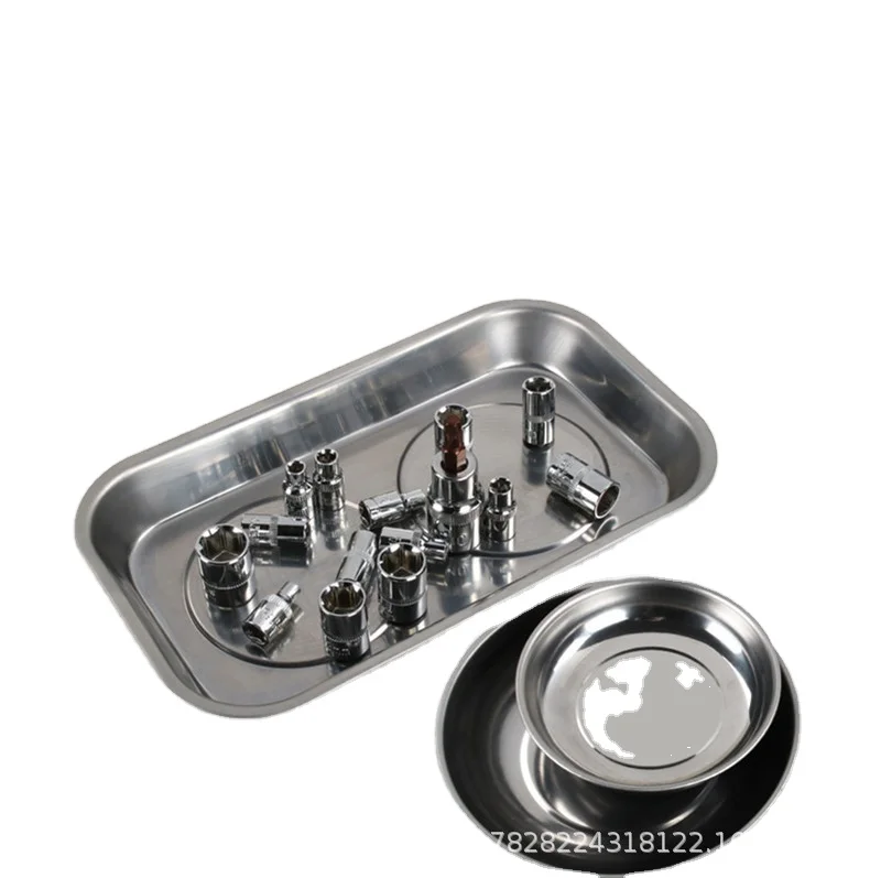Rectangular magnetic stainless steel parts tray screw nuts Magnetic storage tray magnet magnetic tray bowl