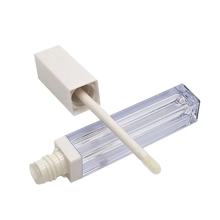 Бесплатный образец, 4 мл, блестящий золотой блеск для губ, упаковка в бутылку, пустая розовая квадратная тюбик для блеска для губ