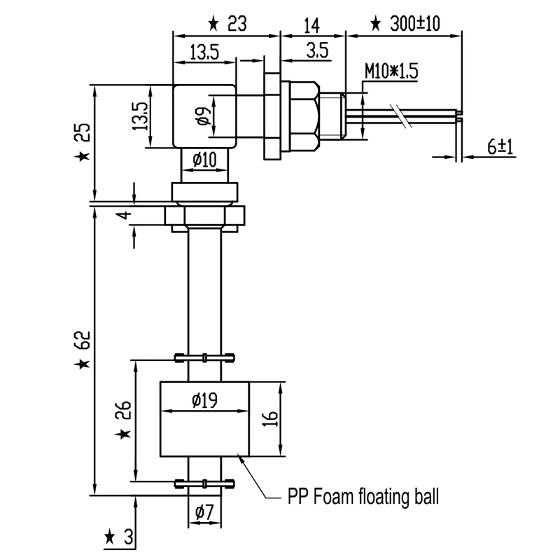 12V Side Aquarium Liquid Floating Switch Tank Level Sensor For Aquarium
