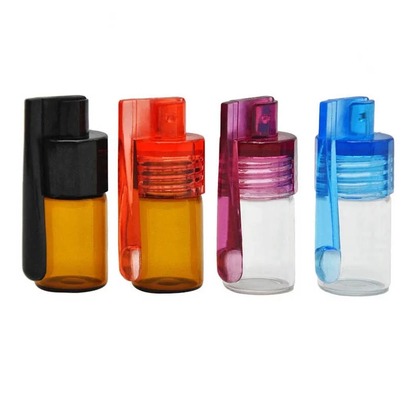 36mm/51mm Glass Bottle Snuff Snorter Botella Bullet Acrylic Pill Case