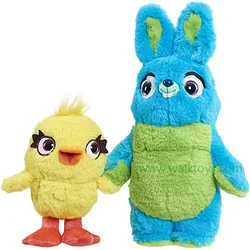 Disney Pixar Toy Story 4 Talking Ducky & Bunny Plush,Multi-color for boy birthday gift Christmas gifts