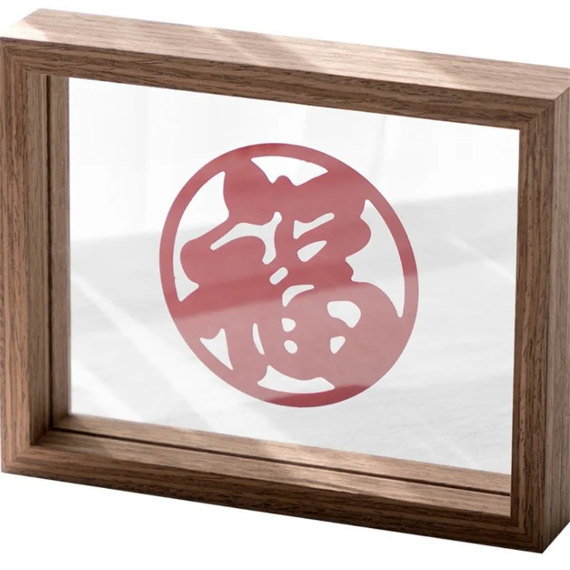 Creative solid wood wedding picture frame double-sided glass happy word stage picture frame