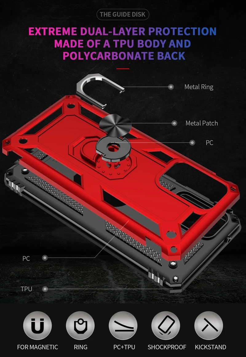 For samsung A31 A50 A70 A32 Shockproof pouch With Ring Holder Combo Hybrid Armor cover For samsung a13 A12 back cover case