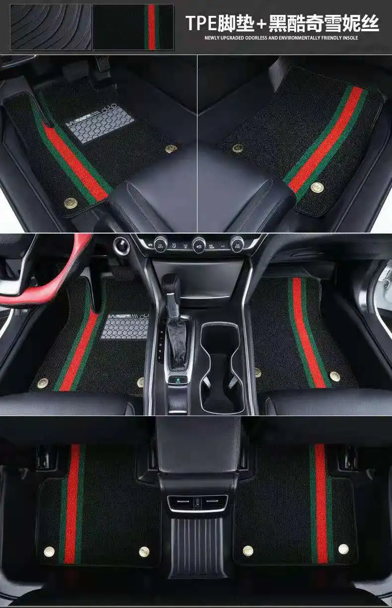 Двойной слой печати под давлением и 6D крепежи для автомобильных ковриков Accord civic CR-V Brio Camry Elantra TPE автомобиль полный