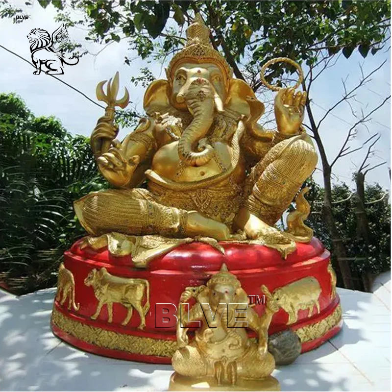 BLVE Outdoor Decoration Large Size Metal Religious Hindu God Brass Garden Ganesh Sculpture Bronze Lord Ganesha Statues
