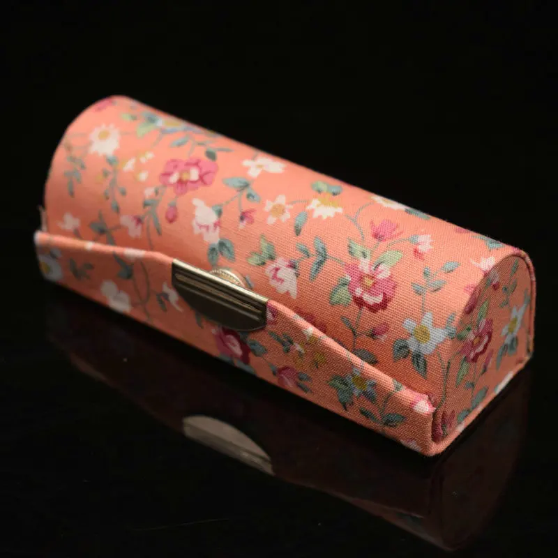Handmade Custom Durable Rouge Organizer Bag Floral Lipstick Holder With Mirror