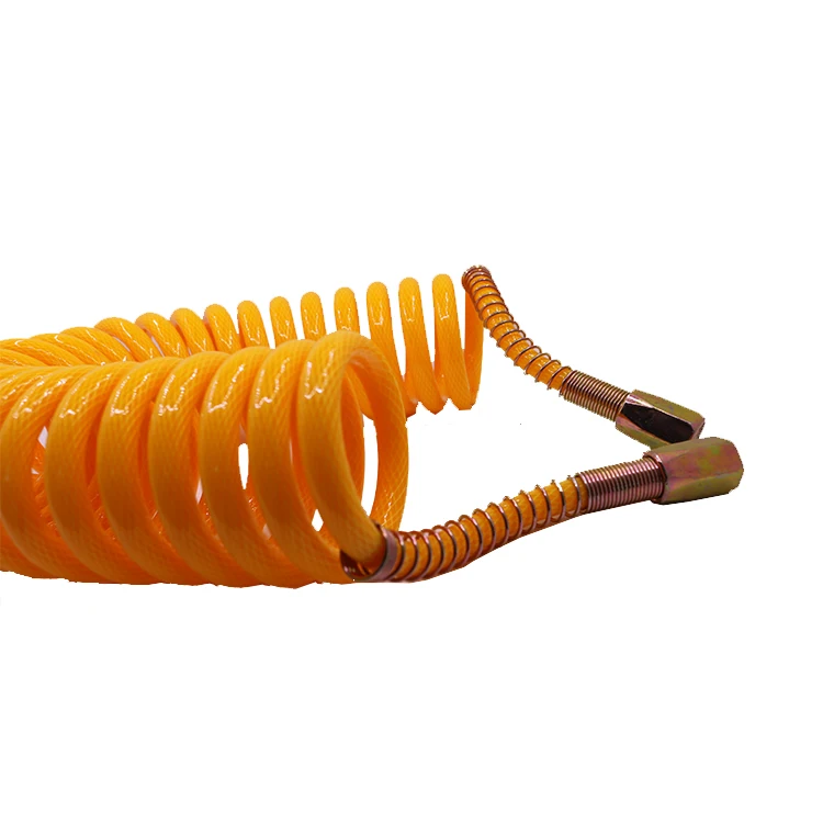 Sale Yellow Trailer High Pressure Coil Air Brake Hose Assembly With Coupling