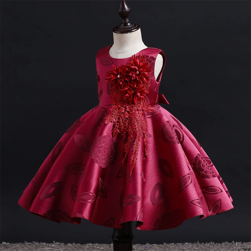 High Quality Kids Performance Host Runway Show Stage Dress Princess Short Puffy Dresses Flower Girls Party Evening Dresses