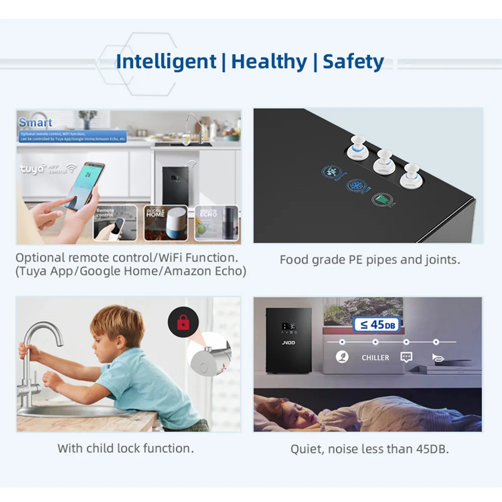 Jnod Home Desktop Drinking Soda Water Maker Machine 4 Stage Filtration Water Purifier Dispensers Soda and Sparkling Water Makers