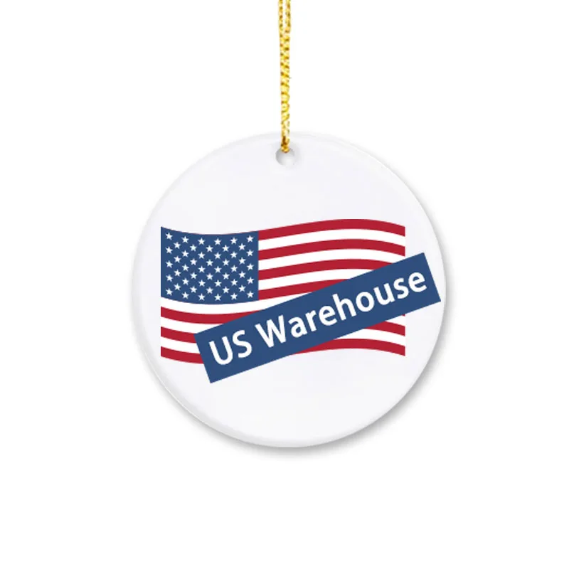 3 дюйма пустые персонализированные керамические большие сублимационные вертикальные Праздничные рождественские круглые украшения