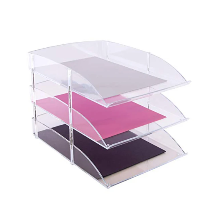 China Wholesale Colourful Office School Gift Stationery Series Acrylic File Stand Holder Document Display desktop organizer set