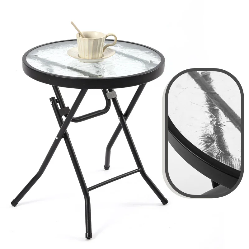 Wholesale Portable 40.5*40.5cm Customizable Dining Round Glass Table For Outdoor