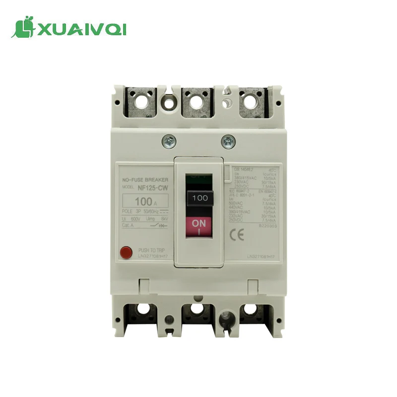 Professional XUANQI NF100-3P 5kA 400V/690V 50A/63A/80A/100A/125A 50/60Hz MCCB 3P moulded case circuit breaker