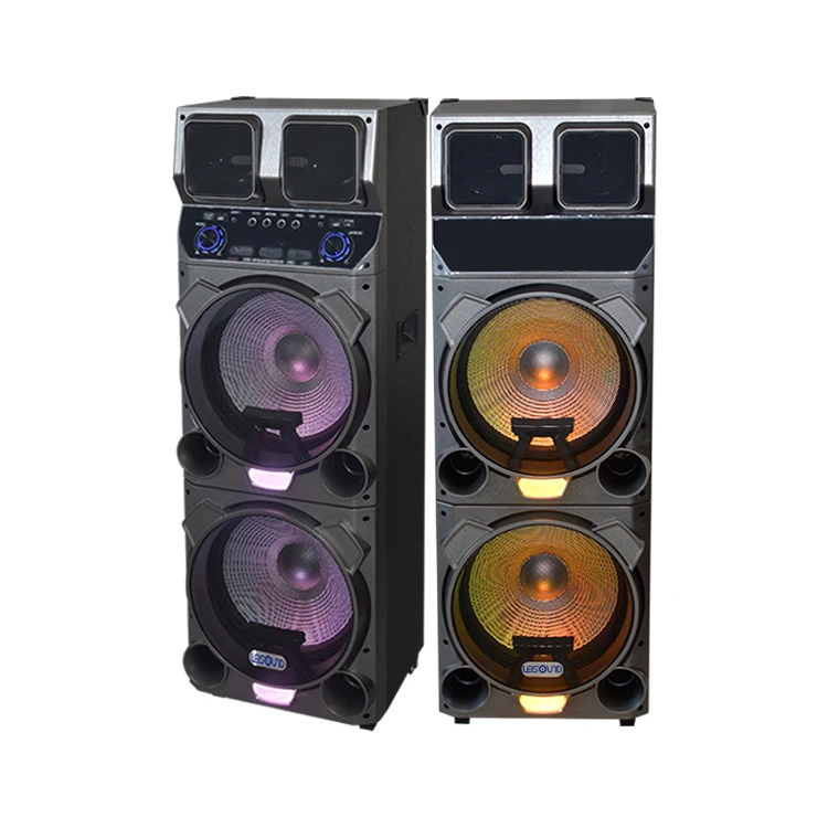 High Power Multimedia Karaoke DJ Party Sound Box Trolley Wooden Cabinet Wireless Speakers With FM Radio Speaker