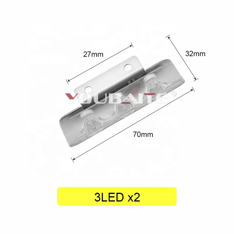 Car Mid-grid Flashing Lights Led High-power Wireless One-to-two Ultra-bright Clearing Warning Lights Modified Decorative Light
