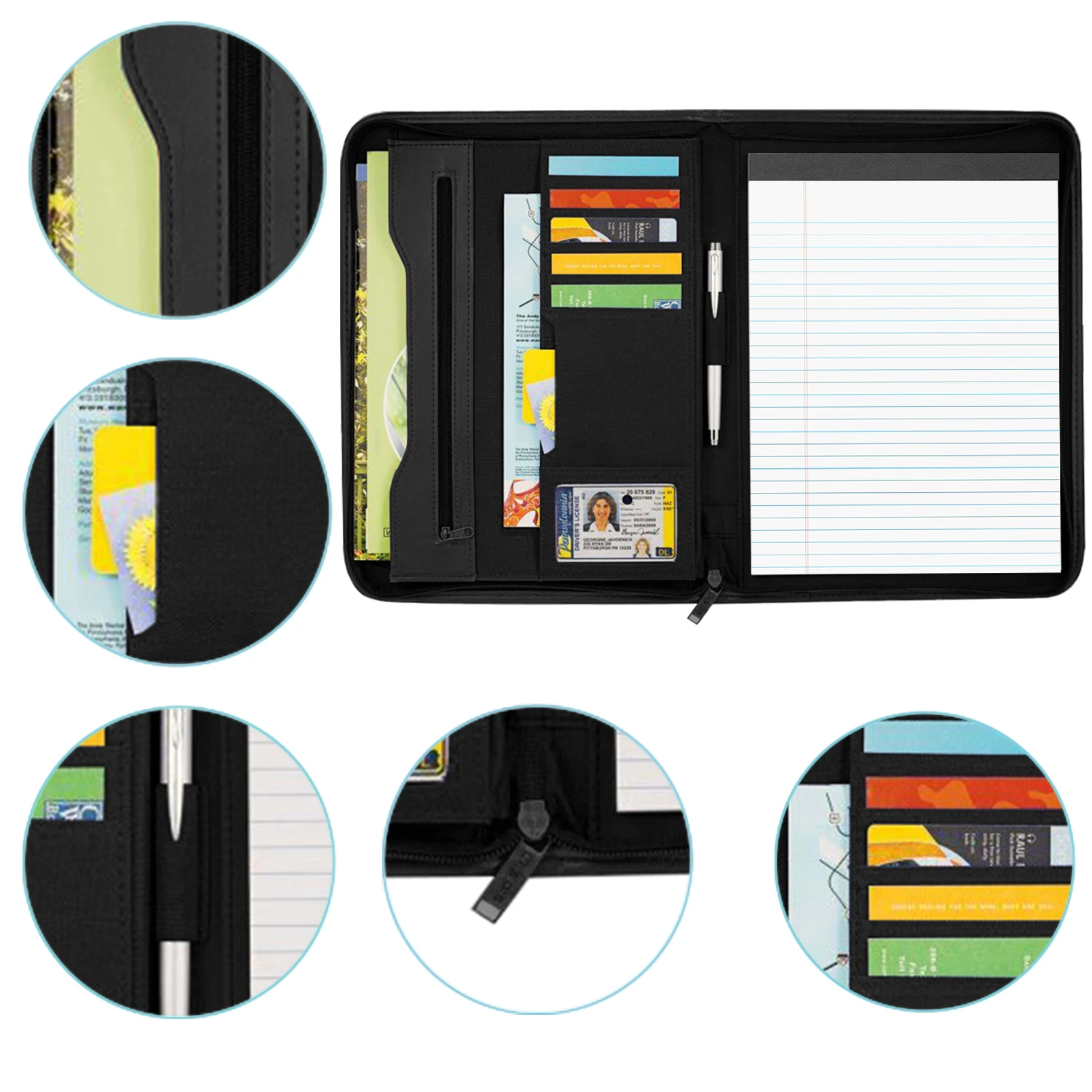 Portfolio Organizer, Waterproof Fabric, Multifunctional Organizer, Travel Portfolio Organizer A4 Document Binder