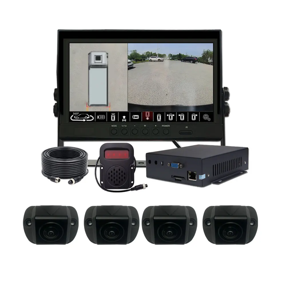 3d 360 Panoramic Surround View Camera System For Coach Or Bus With 10.1' 1024x600 Hd Ips Panel 720p Ahd Monitor