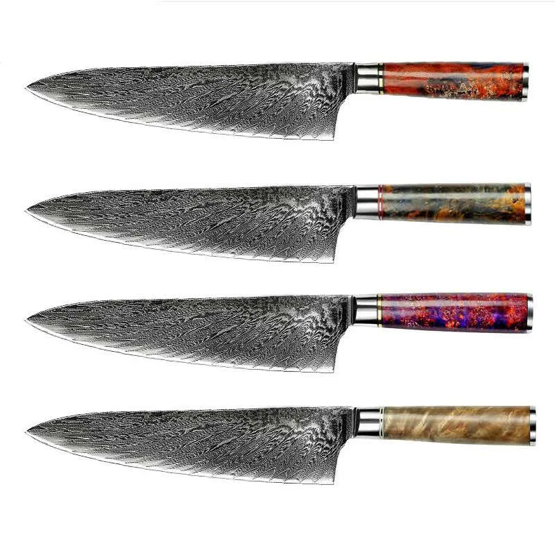 Hot Selling Color Resin Handle VG10 Damascus Chef Knife