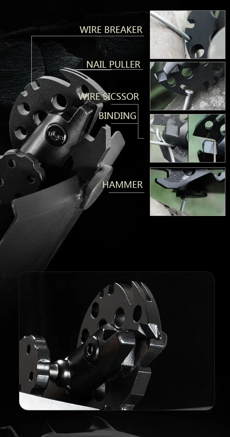 Non-clamping saw garden hand camping plow steel folding shovel for digging for  with handle head aluminum