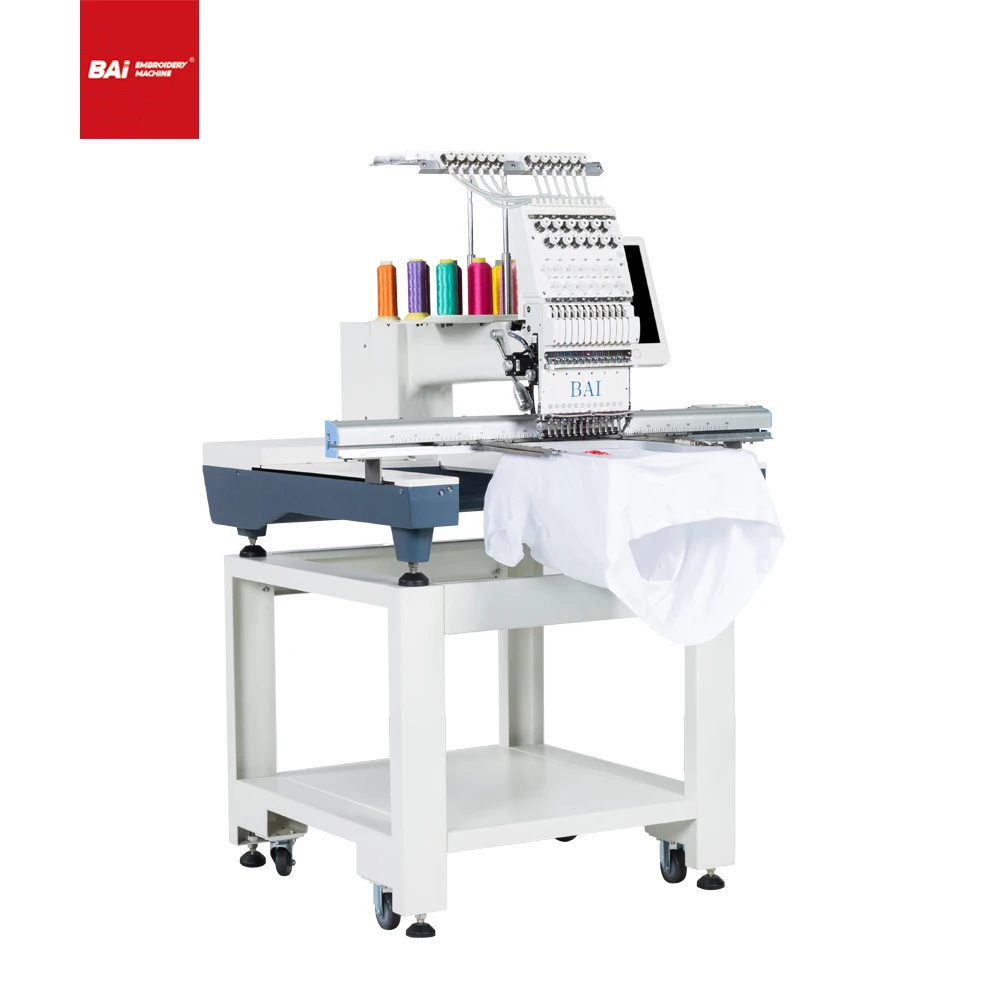 BAI single head hat garment t shirt computer embroidery machine with free patterns