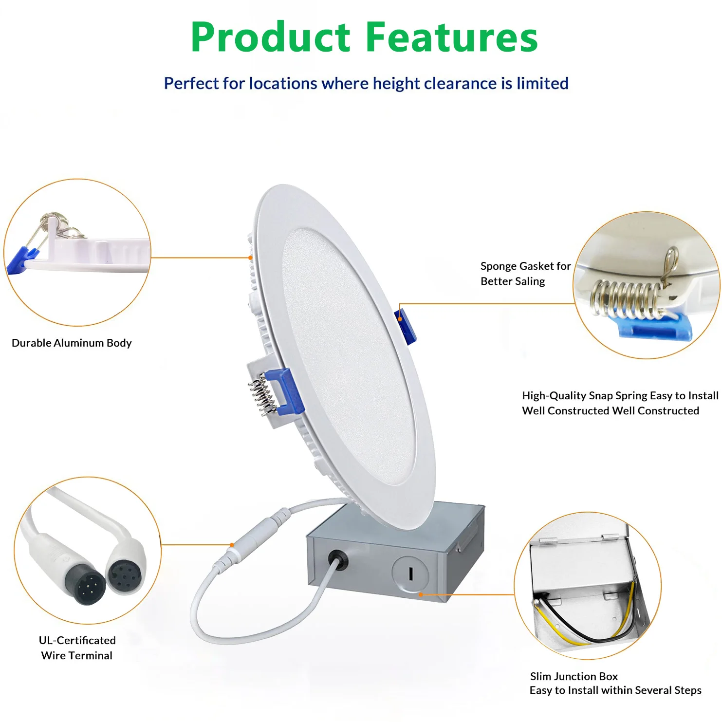 Hot selling 8 inch ultra thin Rgbw led downlight dimmable etl recessed lighting slim panel downlight