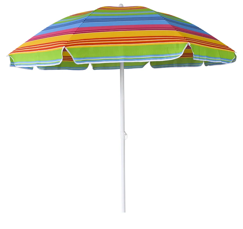 Factory Price Customized Striped Design Printed Double Layer Folding Fishing Outdoor Sun Beach Tent Umbrella
