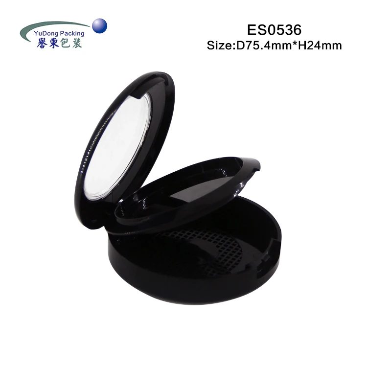 User friendly round double layer festival Wet & Dry Pressed Powder Compact Packaging Case with window