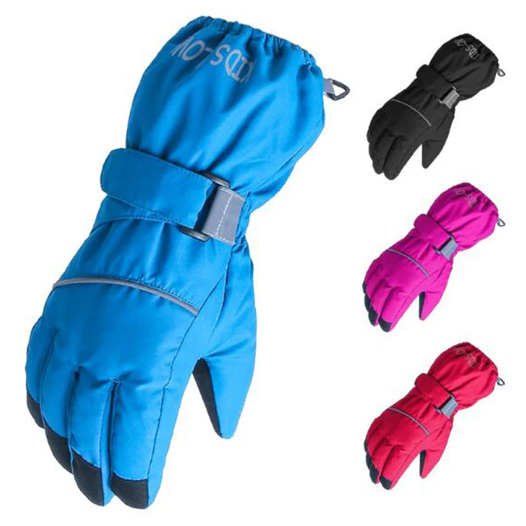 
Leisure Thickness Playing Adults Kids Unisex Warm Skating Outdoor Snow Waterproof Winter Ski Gloves 