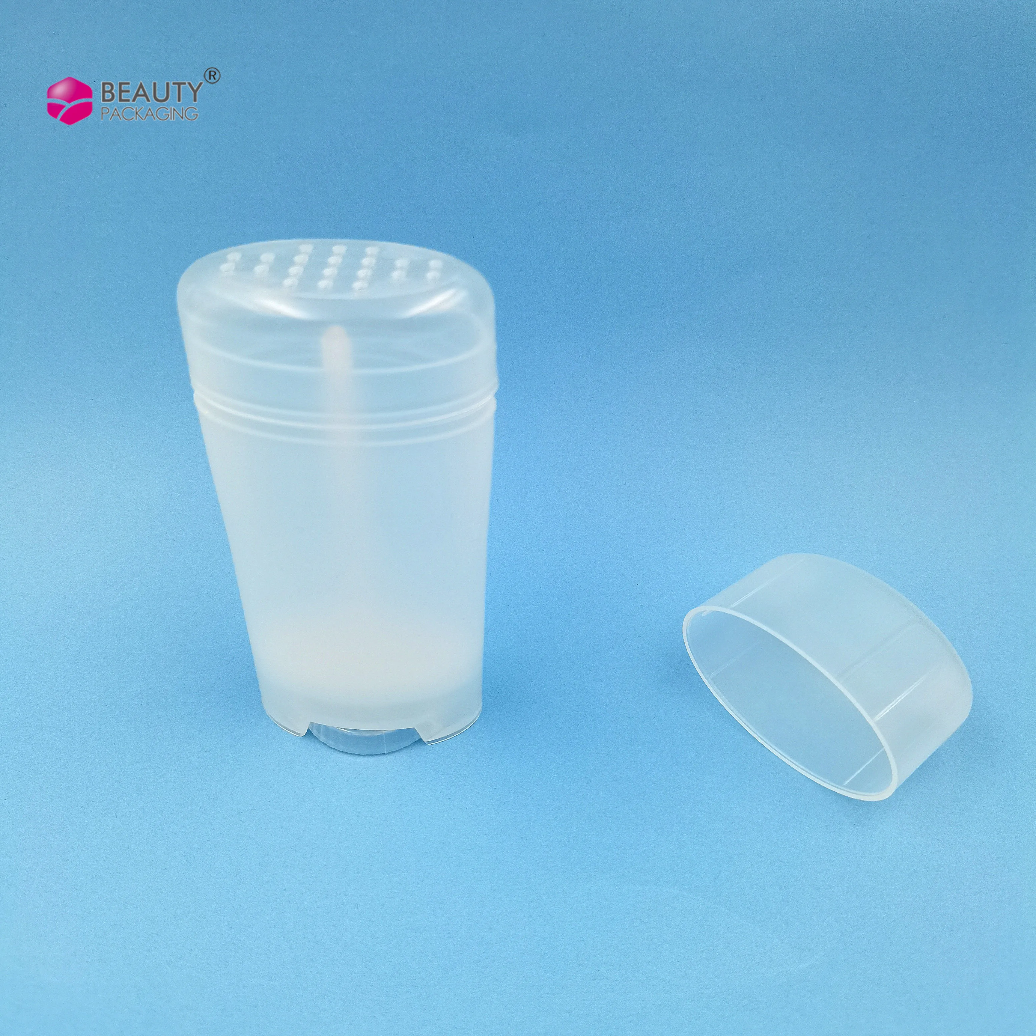 2.12oz 2.65oz 2.82oz 60ml 80ml 90ml empty PP Twist Up Gel Cream Deodorant Stick Tube Body Deodorant Container with Sifter Lid