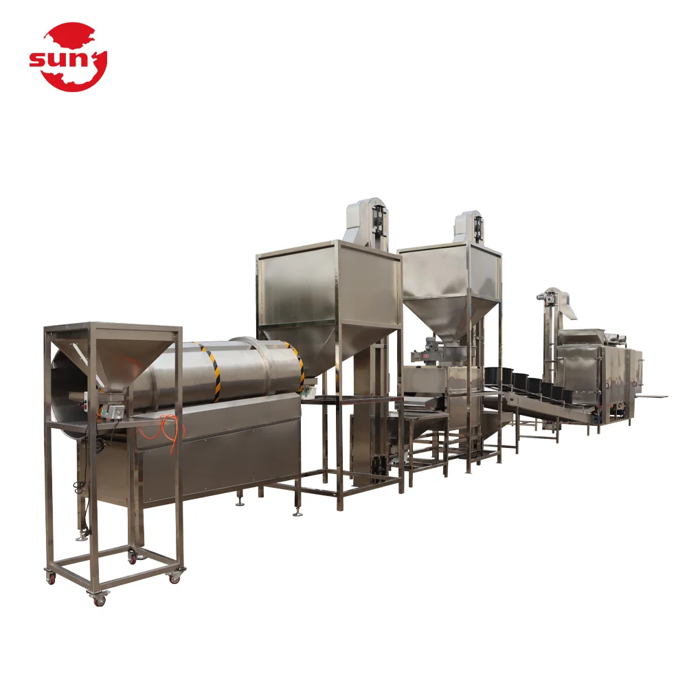 Peanut flavoring snack production line seasoning mixer processing machines nut roasting and seasoning line